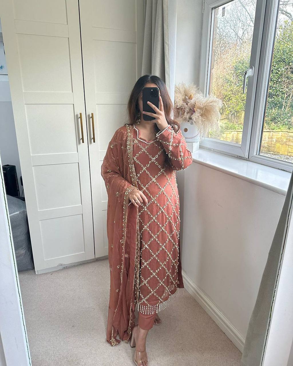 Designer Faux Georgette Heavy Sequence Embroidered Suit with Dupatta – 11 Colors | Party Wear Set