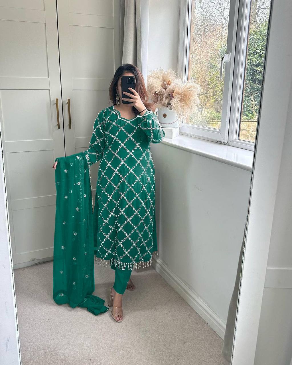 Designer Faux Georgette Heavy Sequence Embroidered Suit with Dupatta – 11 Colors | Party Wear Set