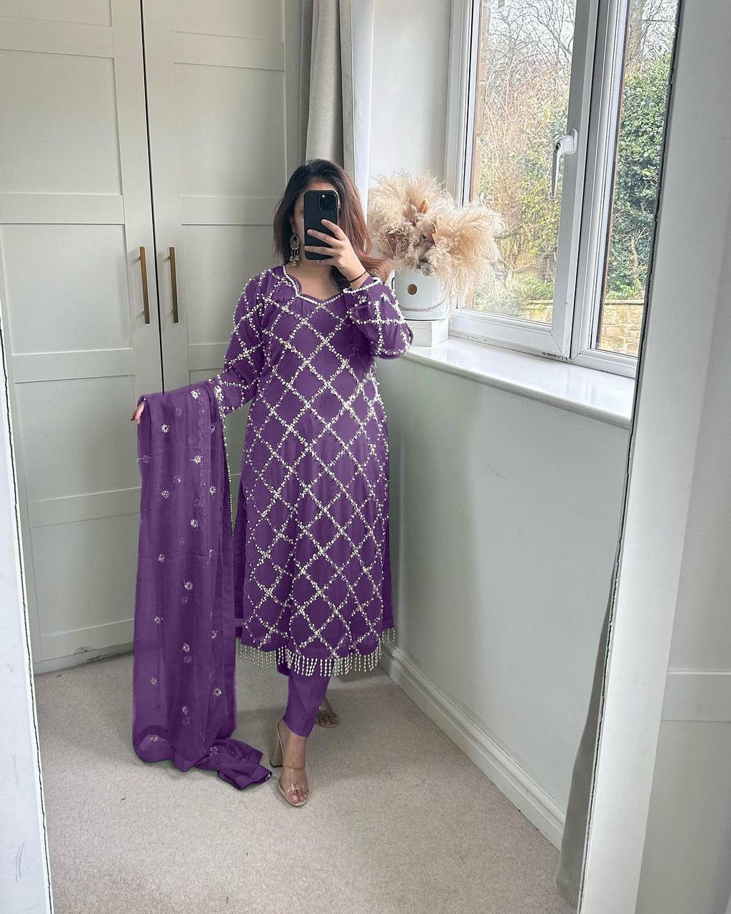 Designer Faux Georgette Heavy Sequence Embroidered Suit with Dupatta – 11 Colors | Party Wear Set