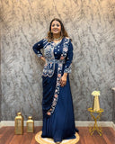 Embroidered Ready-to-Wear Gown Saree with Belt | Party & Wedding Collection