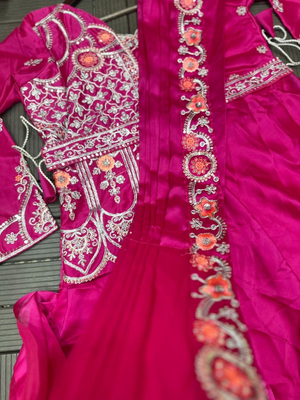 Embroidered Ready-to-Wear Gown Saree with Belt | Party & Wedding Collection