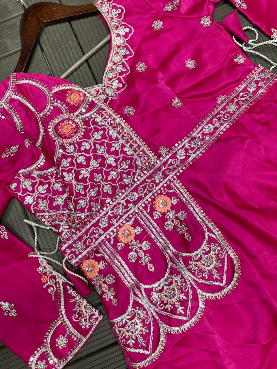 Embroidered Ready-to-Wear Gown Saree with Belt | Party & Wedding Collection