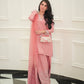 Designer Pink Chinnon Silk Party Wear Top & Farshi Salwar Set with Dupatta – Full Stitched Premium Collection