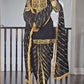 Designer Pure Chinon Dhoti Salwar Suit with Heavy Embroidery & Dupatta – Black Gold