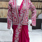 Embroidered Drape Saree Set with Handwork Jacket