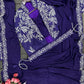 Ready to wear saree with embroidered jacket in royal purple – Heavy Chinon Fabric
