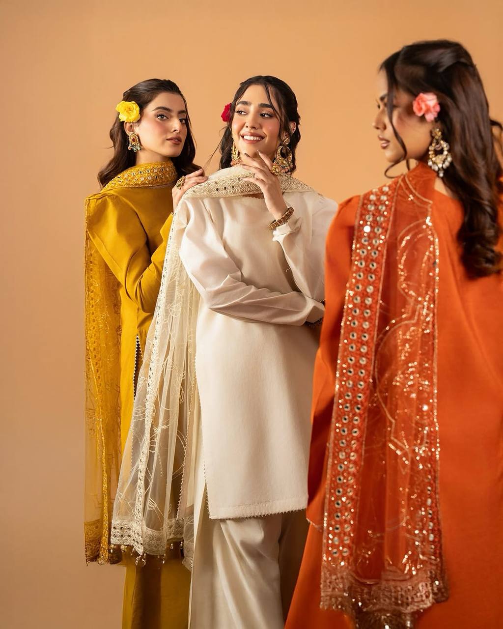 Designer Crepe Silk Top With Farshi Salwar & Embroidered Dupatta