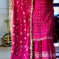Premium Heavy Chinnon Silk Embroidered Sharara Suit Set With Dupatta – Dark Pink Party Wear