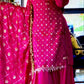 Premium Heavy Chinnon Silk Embroidered Sharara Suit Set With Dupatta – Dark Pink Party Wear