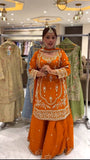 Premium Natural Crepe Heavy Embroidered Sharara Suit Set With Dupatta – Party Wear Collection