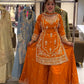 Premium Natural Crepe Heavy Embroidered Sharara Suit Set With Dupatta – Party Wear Collection
