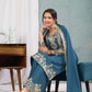 Designer Chinnon Silk Embroidered Suit Set with Pant & Dupatta | Party Wear Collection