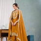 Designer Chinnon Silk Embroidered Suit Set with Pant & Dupatta | Party Wear Collection
