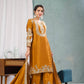 Designer Chinnon Silk Embroidered Suit Set with Pant & Dupatta | Party Wear Collection