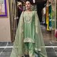 Designer Chinnon Silk Embroidered Suit Set with Pant & Dupatta | Party Wear Collection