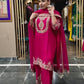 Designer Chinnon Silk Embroidered Suit Set with Pant & Dupatta | Party Wear Collection