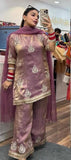 Designer Fendy Silk Embroidered Palazzo Suit with Dupatta | Party Wear Set