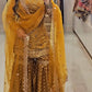 Designer Chinnon Silk Embroidered Sharara Suit with Net Dupatta – Premium Party Wear