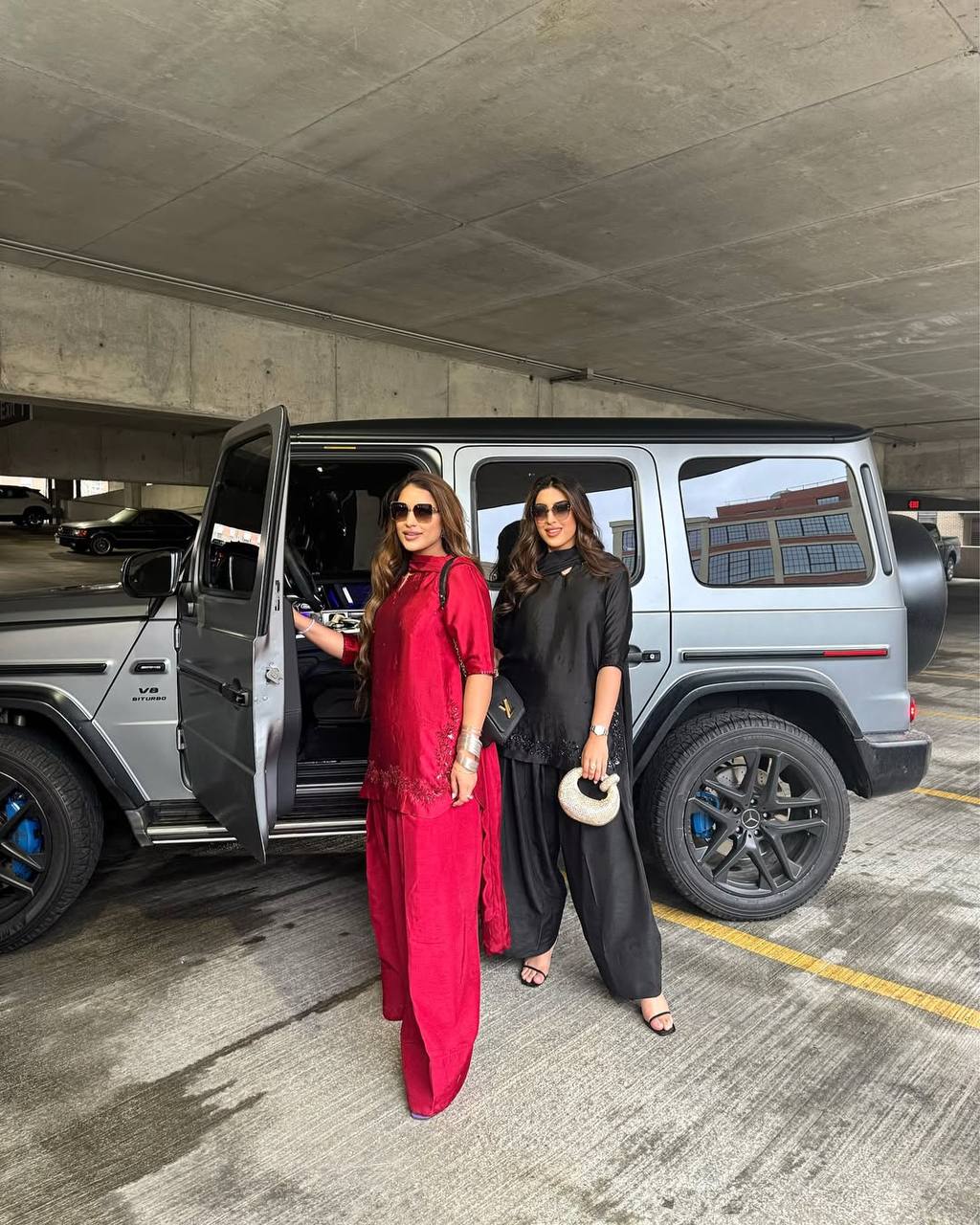 Designer Natural Crepe Silk Farshi Salwar Set with Handwork Top & Organza Dupatta