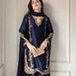 “Designer embroidered organza dupatta outfit for party wear.”