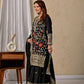 Designer Black Heavy Chinnon Silk Sharara Suit with Embroidery & Sequence Work | Party Wear Set