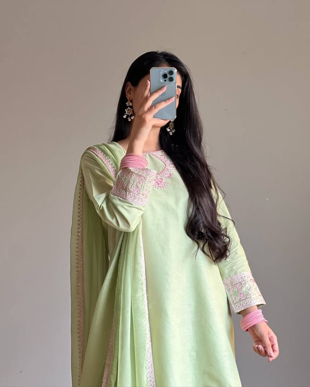 Premium Rayon Cotton Silk Farshi Salwar Suit with Embroidery & Dupatta