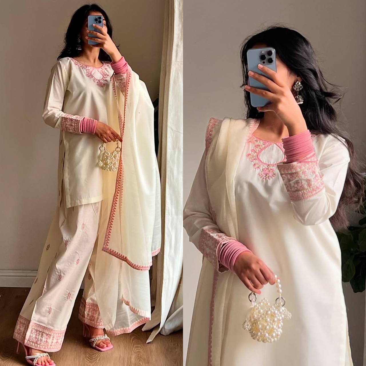 Premium Rayon Cotton Silk Farshi Salwar Suit with Embroidery & Dupatta