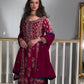 Designer Pakistani Party Wear Pure Chinnon Silk Suit with Pant & Dupatta – Heavy Sequence Embroidery