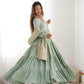 Pure Roman Silk Chanderi Fully Flared Anarkali with Dupatta and Pant Set - Jaipuri Vastra