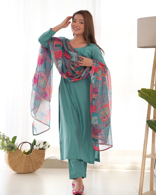 Pure Soft Heavy Viscose Straight Fit Kurta Set for Summer and Office Wear - Jaipuri Vastra