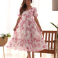 Soft Georgette Floral One-Piece Dress – Stitched & Ready to Wear - Jaipuri Vastra