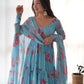Designer Floral Anarkali in Pure Soft Fox Georgette Fully Flared and Ready to Wear - Jaipuri Vastra