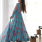 Designer Floral Anarkali in Pure Soft Fox Georgette Fully Flared and Ready to Wear - Jaipuri Vastra