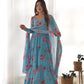 Designer Floral Anarkali in Pure Soft Fox Georgette Fully Flared and Ready to Wear - Jaipuri Vastra