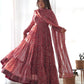 Ready to Wear Kalamkari Print Soft Fox Georgette Anarkali with Dupatta and Pant Set - Jaipuri Vastra