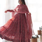 Ready to Wear Kalamkari Print Soft Fox Georgette Anarkali with Dupatta and Pant Set - Jaipuri Vastra