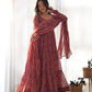 Ready to Wear Kalamkari Print Soft Fox Georgette Anarkali with Dupatta and Pant Set - Jaipuri Vastra