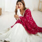 Pure Soft Vichitra Silk Fully Flared Kali Pattern Gown with Dupatta and Pant Set - Jaipuri Vastra