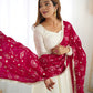 Pure Soft Vichitra Silk Fully Flared Kali Pattern Gown with Dupatta and Pant Set - Jaipuri Vastra