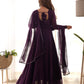 Pure Soft Fox Georgette 7 Meter Flared Anarkali with Dupatta and Pant Set - Jaipuri Vastra