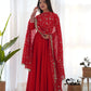 Heavy Fox Georgette Anarkali Gown Set with Stylish Yoke and Sleeves - Jaipuri Vastra