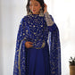 Heavy Fox Georgette Anarkali Gown Set with Stylish Yoke and Sleeves - Jaipuri Vastra