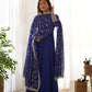 Heavy Fox Georgette Anarkali Gown Set with Stylish Yoke and Sleeves - Jaipuri Vastra