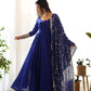 Heavy Fox Georgette Anarkali Gown Set with Stylish Yoke and Sleeves - Jaipuri Vastra