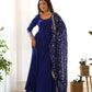 Heavy Fox Georgette Anarkali Gown Set with Stylish Yoke and Sleeves - Jaipuri Vastra