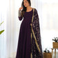 Heavy Fox Georgette Anarkali Gown Set with Stylish Yoke and Sleeves - Jaipuri Vastra