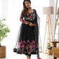 Designer Organza Silk Anarkali with Hand Embroidered Flower Work and Zipper Finish - Jaipuri Vastra