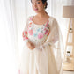 Designer Organza Silk Anarkali with Hand Embroidered Flower Work and Zipper Finish - Jaipuri Vastra