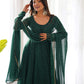 Fully Flared Laheriya Anarkali Suit Set in Pure Fox Georgette with Potli Button Detail - Jaipuri Vastra