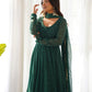Fully Flared Laheriya Anarkali Suit Set in Pure Fox Georgette with Potli Button Detail - Jaipuri Vastra